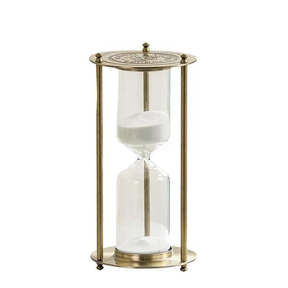 INF Vintage Metall Timglas - Vit Sand - 30 Minuters Timer, Dekorativ Sandklocka
