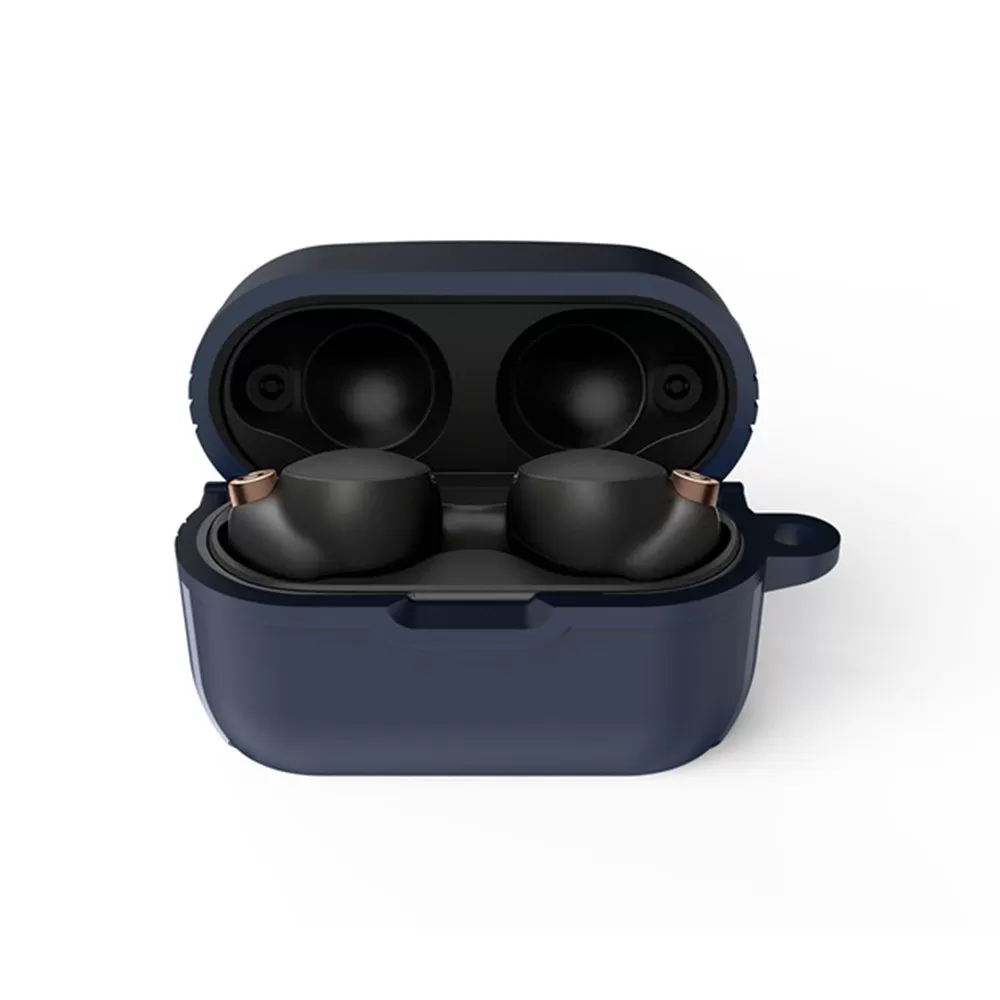 INF TPU-skyddsfodral kompatibelt med Sony WF-1000XM4 trådlösa Bluetooth-hörlurar - Anti-fall, dammtät Marinblå