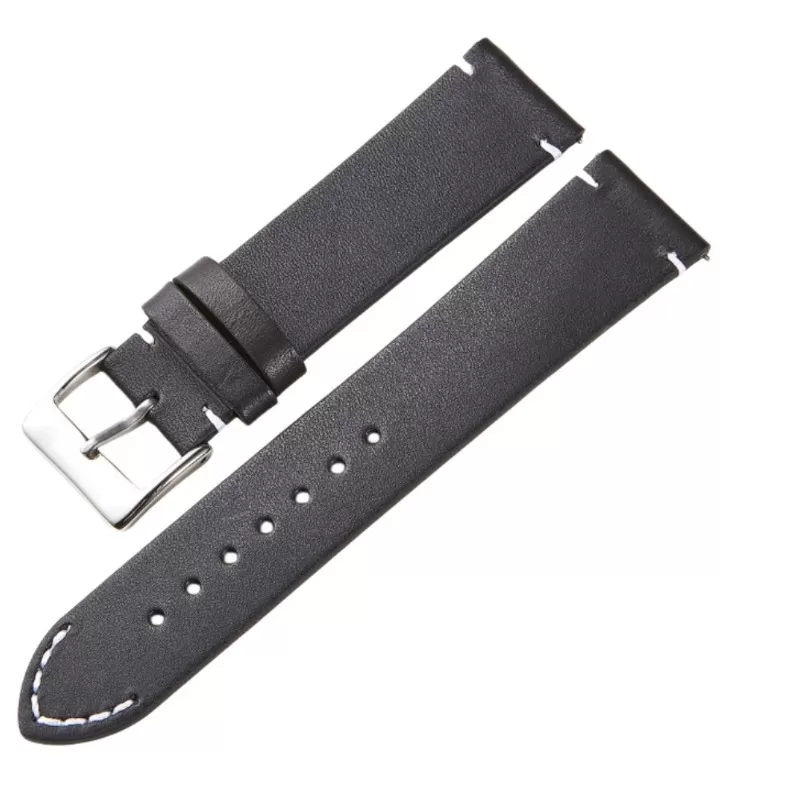 INF Snabbfäste Toppnarv Läder Klockarmband Kompatibelt med Huawei - Tunt & Mjukt Svart 24 mm