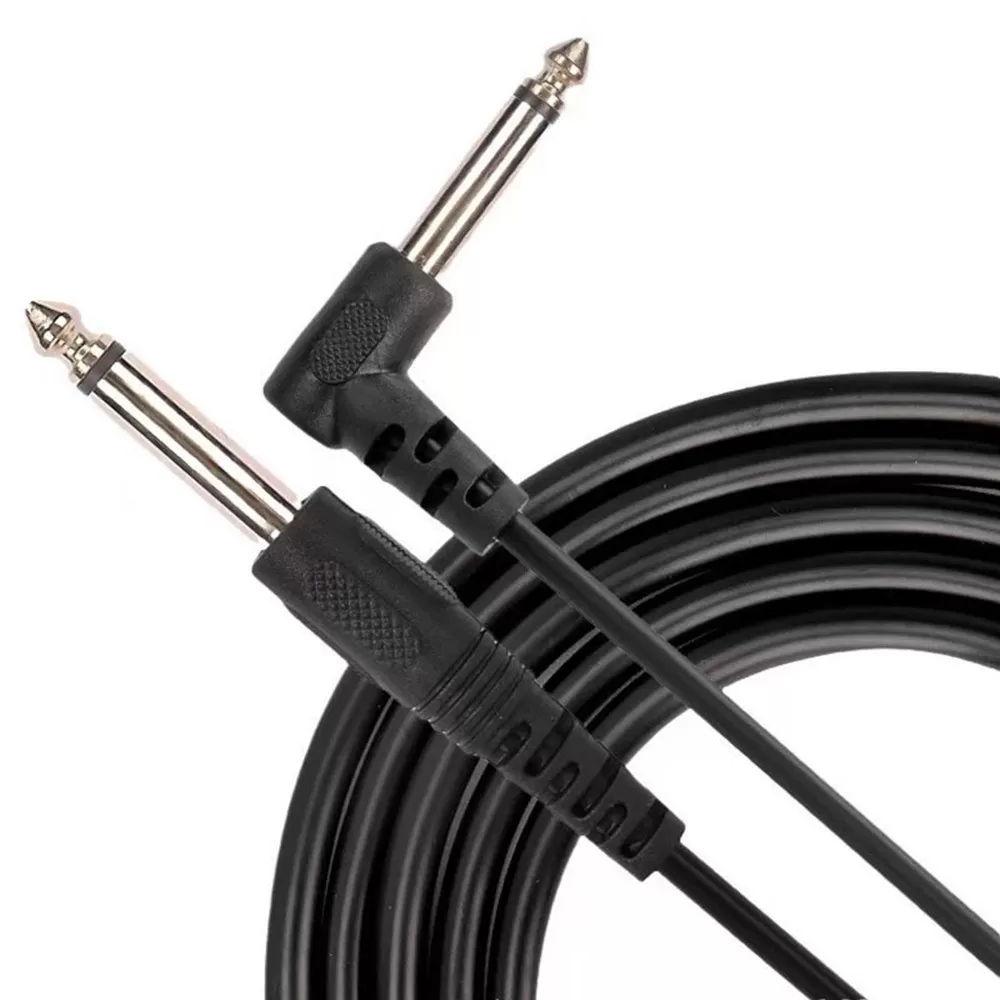 INF 6,35 mm rak till rätvinklig ljudkabel - Stereoinstrumentkabel för gitarr, bas, keyboard 3 m