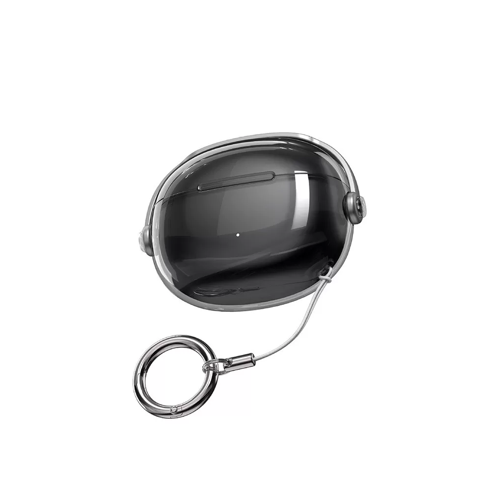 INF Kreativt skyddsfodral kompatibelt med LolliPro3 Bluetooth-hörlurar - Stöttåligt, dammtätt, med säkerhetslås och Transparent+svart