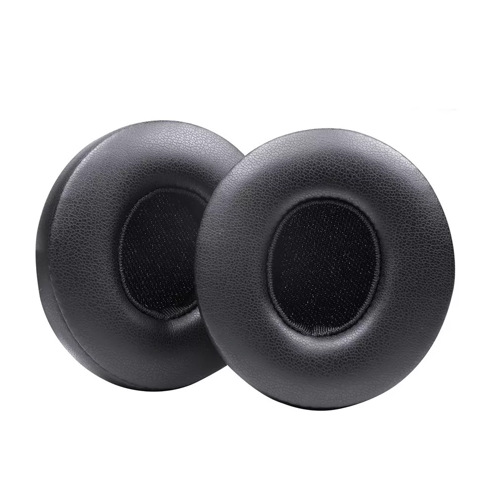 INF 2 st Ersättningsöronkuddar i proteinläder kompatibla med Beats Solo 2 & Solo 3 Hörlurar Svart