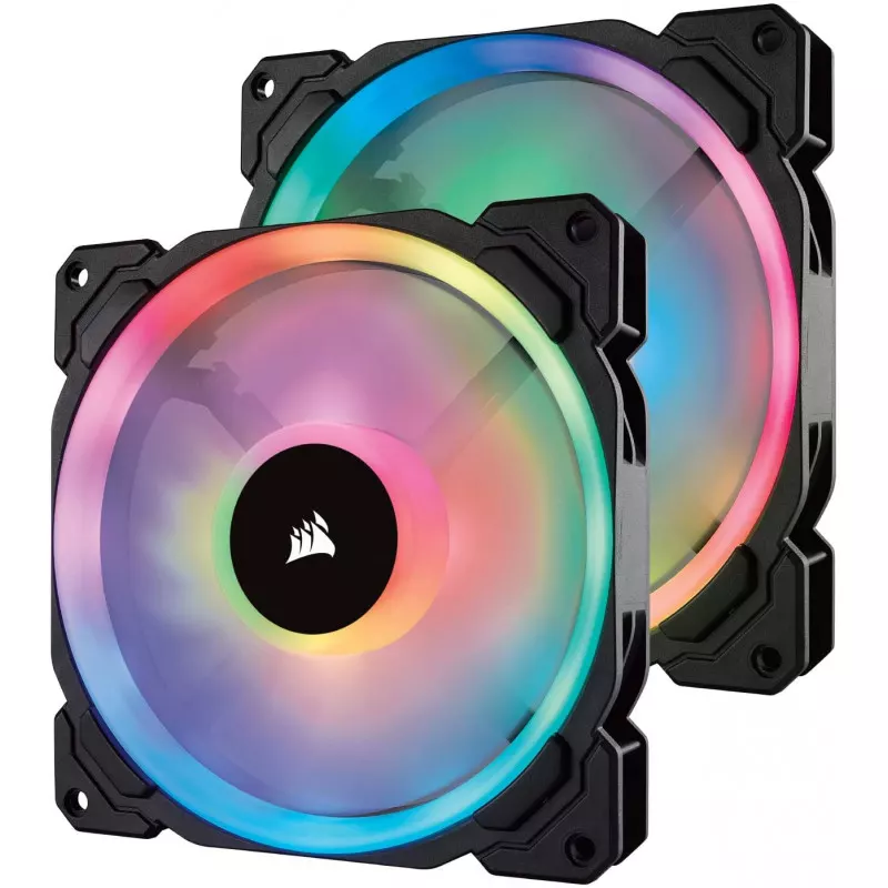 INF Corsair Dual Light Loop RGB LED PWM Fan, 2 Fan Pack with Lighting
