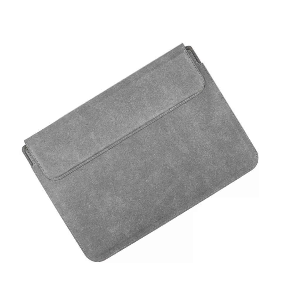 INF Grått Läder Laptopfodral 13 tum - Skyddsfodral med Kylstativ