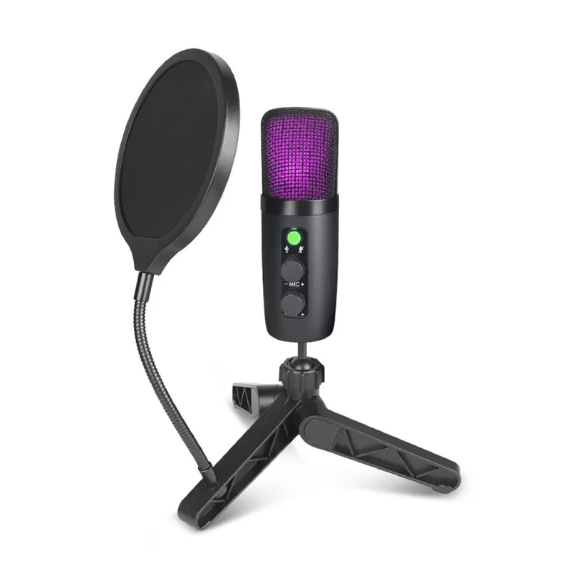 INF USB Kondensatormikrofon - 192kHz/24Bit Studioinspelningsmikrofon med Stativ & Popfilter
