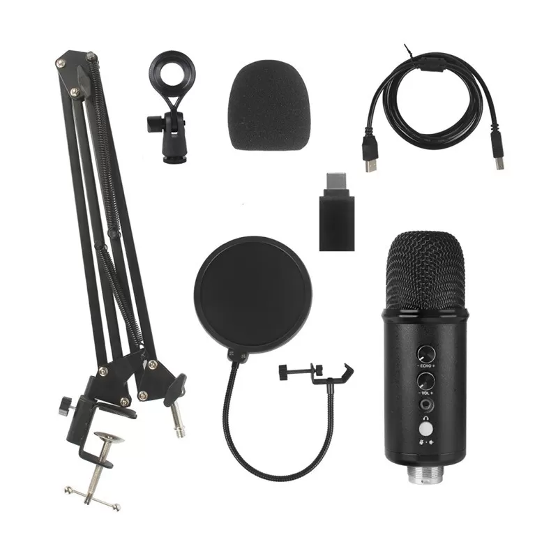 INF BM-86A USB Kondensatormikrofon Kit - Studioinspelning & Streamingmikrofon