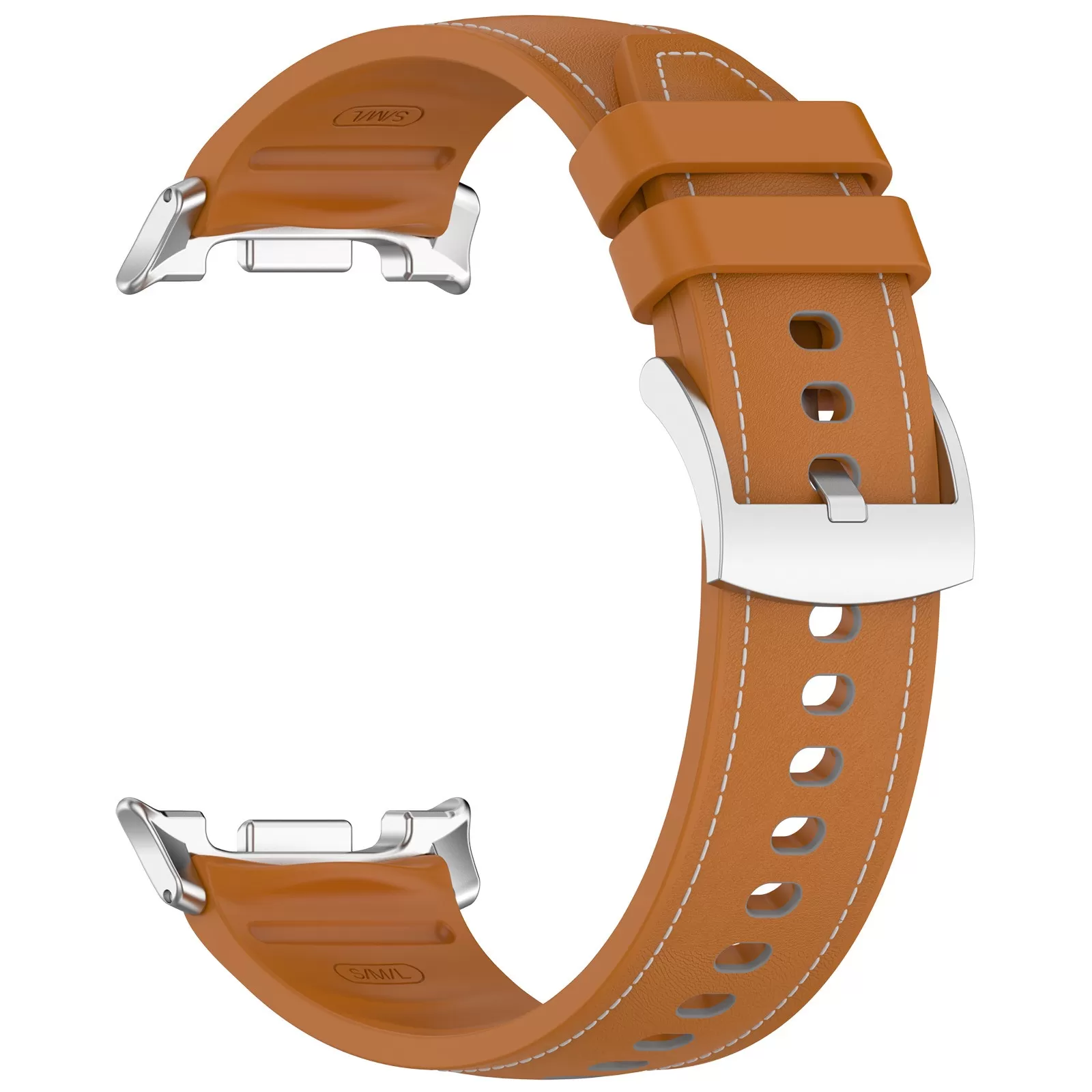 INF Silikonläderarmband kompatibelt med Samsung Galaxy Watch8 - Stilrent ersättningsarmband Brun