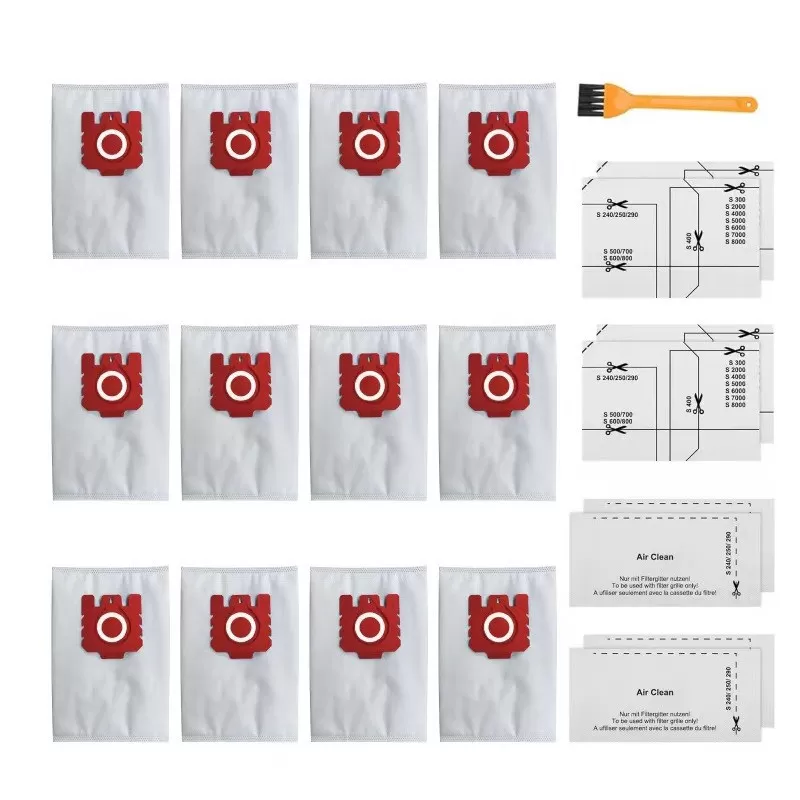 INF 12-pack dammsugarpåsar kompatibla med Miele GN-serien S-serien S8/C1/C2/C3