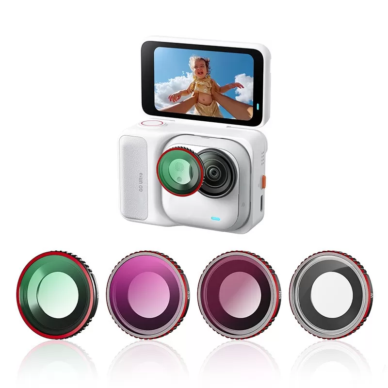 INF Filter 4-delars set ND32+ND64+UV+CPL kompatibelt med Insta360 Go Ultra - Fånga fantastiska bilder