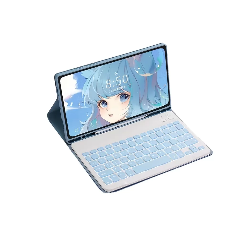 INF Bluetooth-tangentbordsfodral med bakgrundsbelyst tangentbord - Kompatibelt med Samsung Tab S6 Lite 10,4 tum