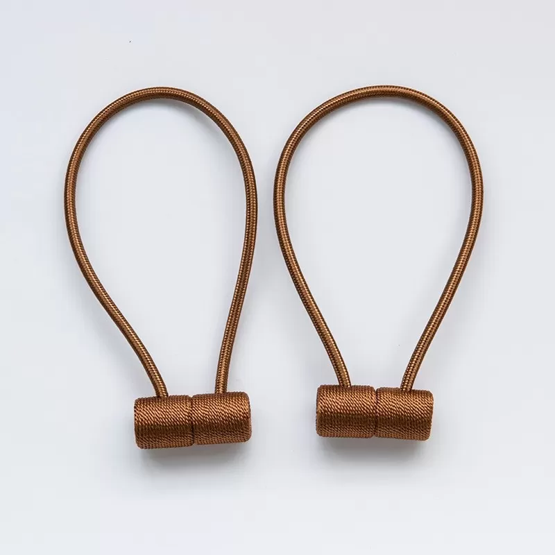 INF Magnetiska gardinomtag, fästen utan borrning, dekorativa rep (2-pack) Ljusbrun