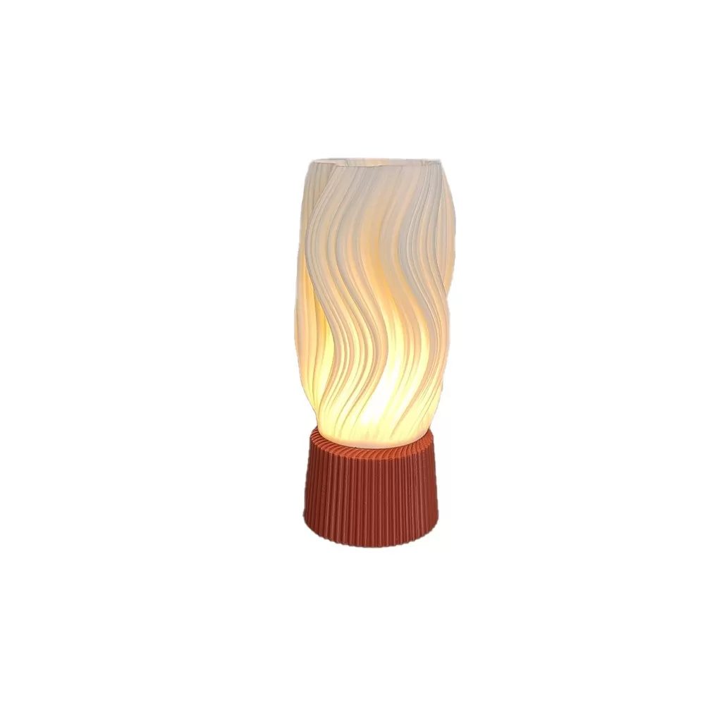 INF Nordisk Stil USB Dimbar Bordslampa med 3D-Printad Bas - Sänglampa Atmosfärsljus