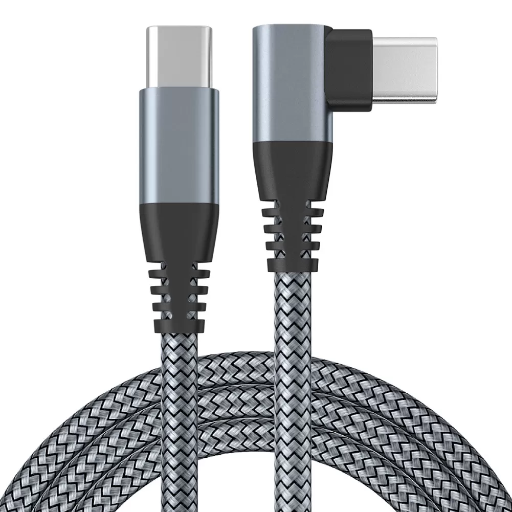 INF USB-C kabel med vinklad kontakt 60 W snabbladdare