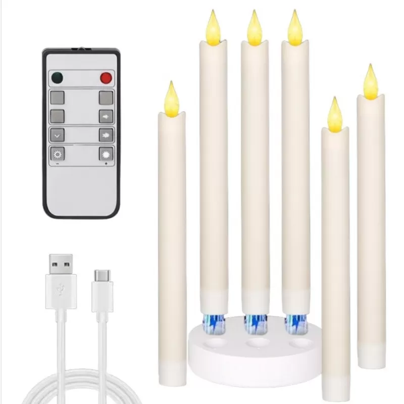 INF Uppladdningsbara LED-ljus HC-022S med fjärrkontroll, 6-pack, varmvitt