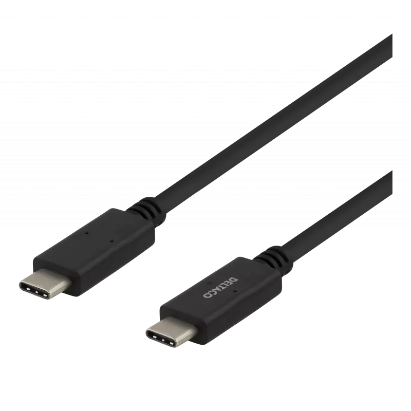 deltaco USB 2.0 cable, Type C - Type C, 2m, black