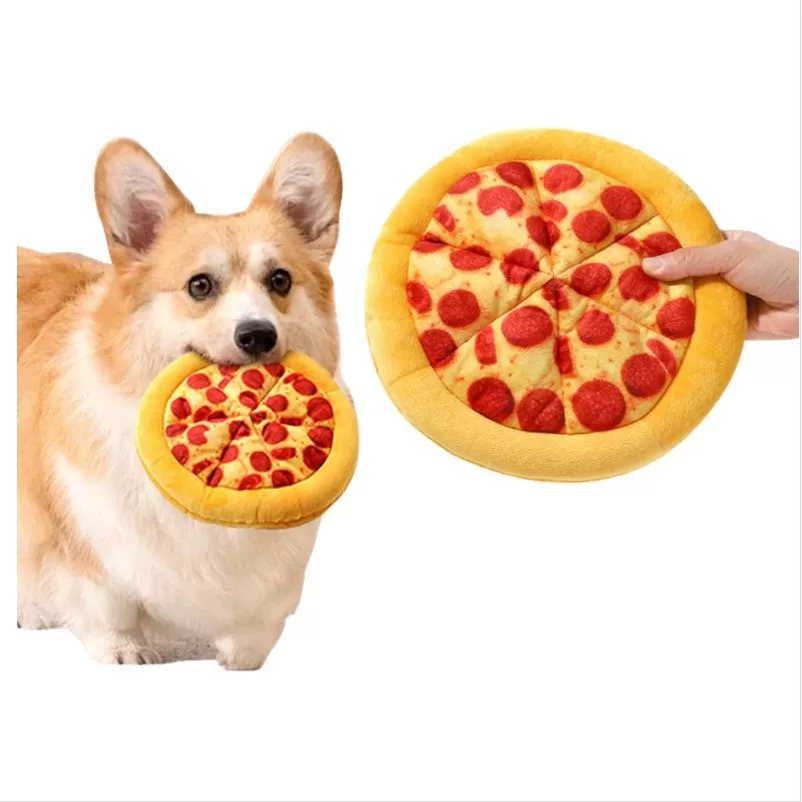 INF Mjuk Pizza Pipig Leksak för Hundar - Interaktiv & Mjuk Husdjursleksak