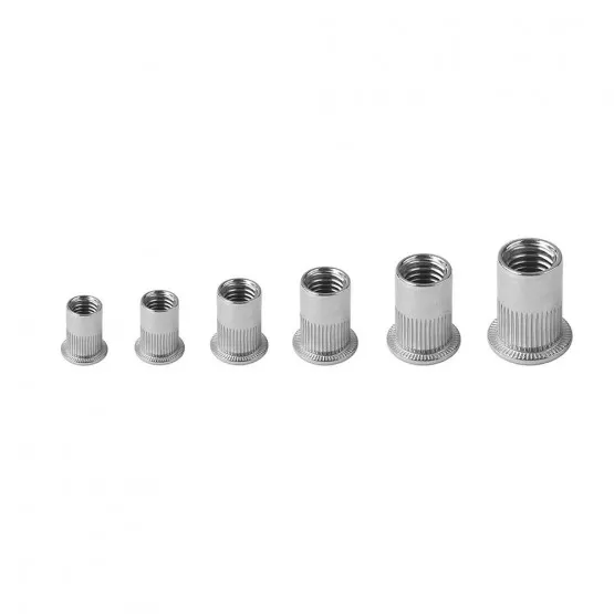 INF 205 st Rostfritt Stål Räfflade Nitmutter Kit, Rivnut Sortimentset