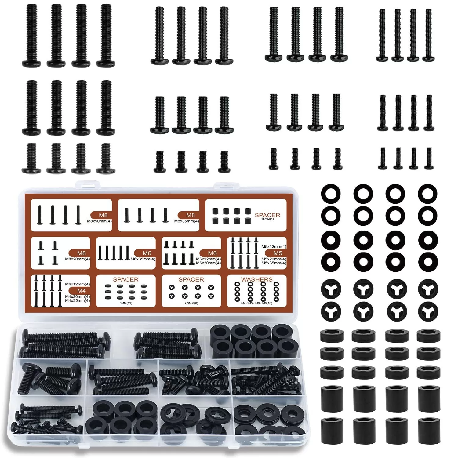 INF 92-delars TV Väggfäste Skruvsats - Universal M4 M5 M8 Monteringsdetaljer