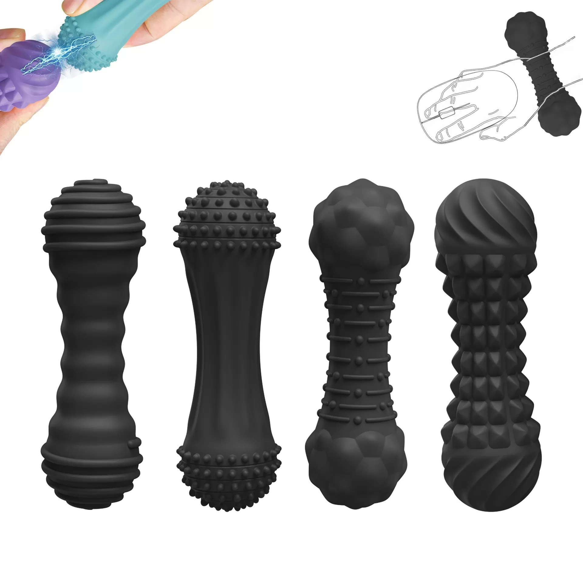INF Ergonomiskt handledsstöd för kontorsmus - 4-delars set med silikonmassage