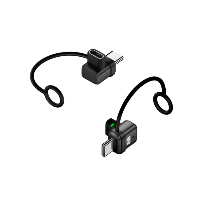 INF 2-pack Type-C hona till hane L-formad adapter: 240W, 120Gbps Svart