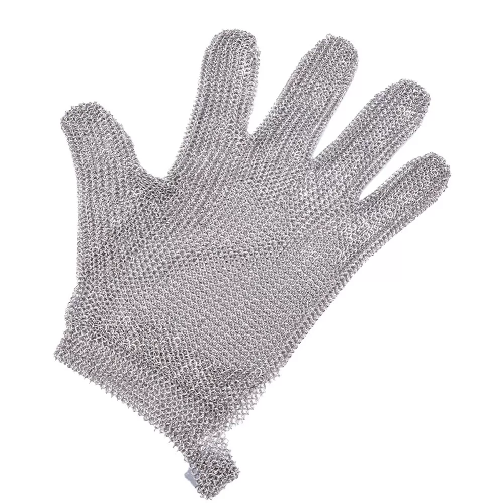 INF 316L Skärsäker handske i rostfritt stål med stålhake för förbättrat handskydd L