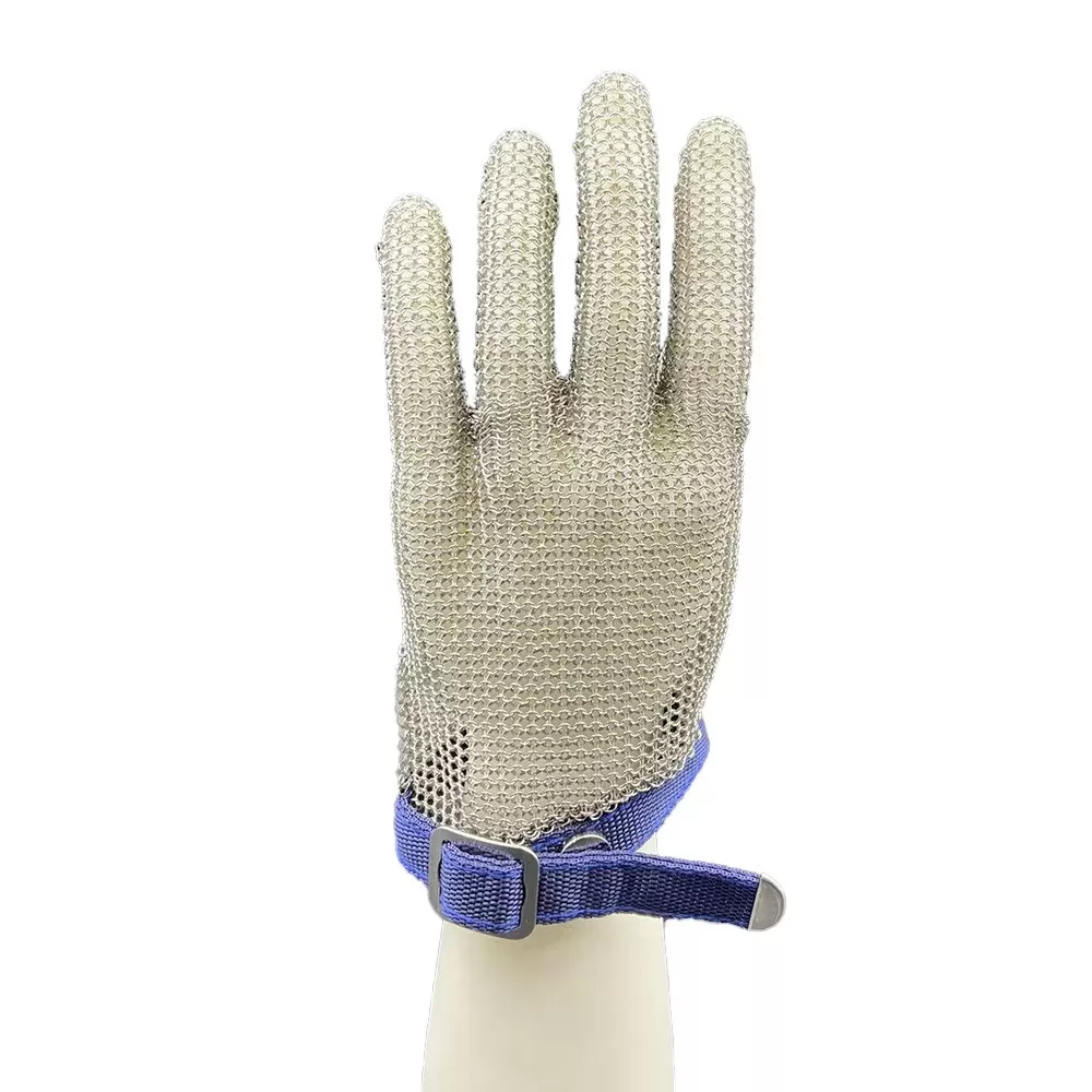 INF Skärsäker handske med nylonarmband - 316L rostfritt stål för livsmedels- och metallbearbetning