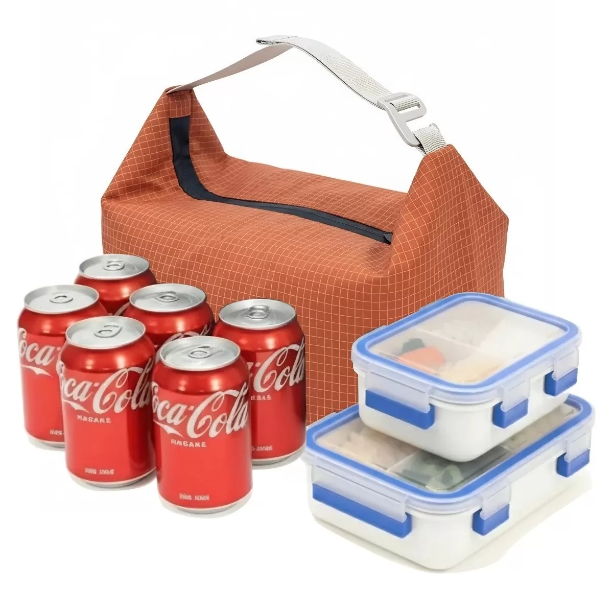 INF Vikbar Isolerad Lunchväska - Portabel Termisk Kylväska för Matlåda & Drycker Röd