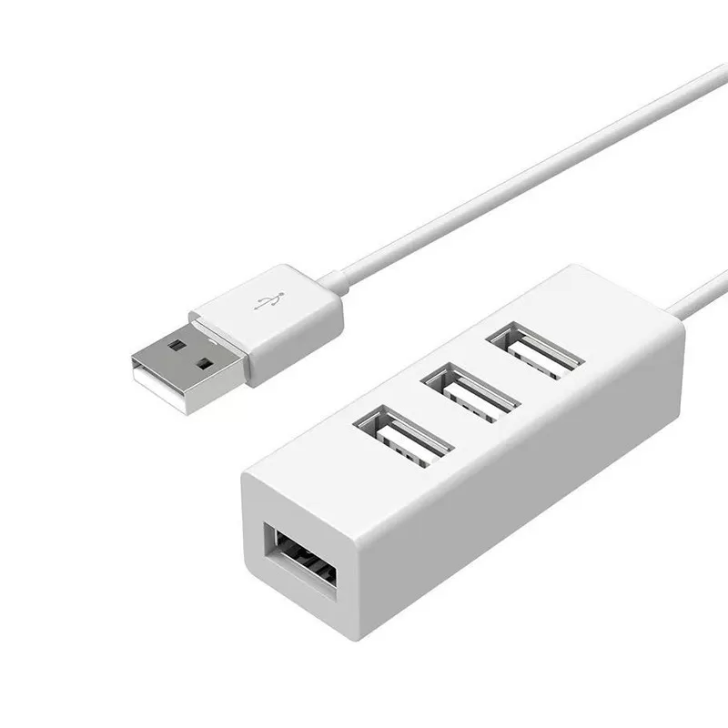 INF Vit 4-Port USB 3.0 Hub med 100cm Kabel - Höghastighets 5Gbps Dataöverföring