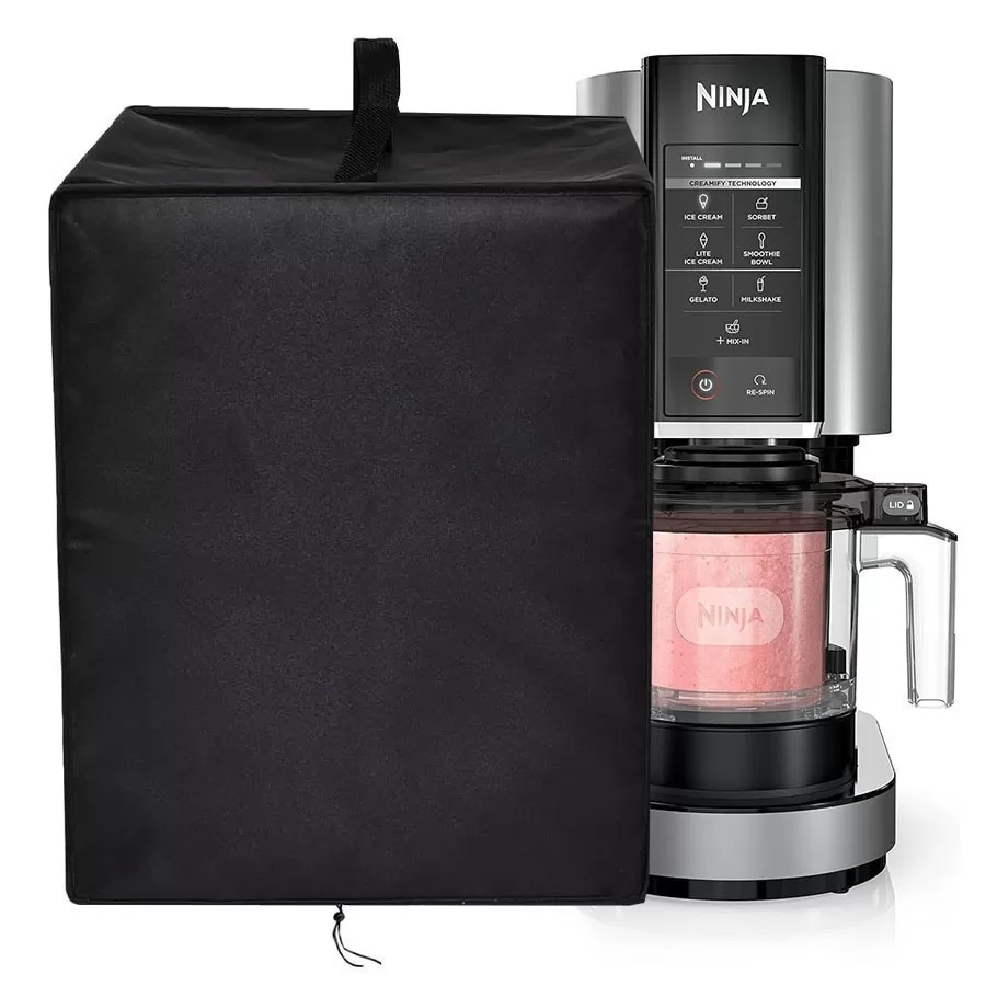 INF Litet dammskydd för glassmaskin - Skyddande Oxford-tygöverdrag med ficka, kompatibelt med Ninja Creami