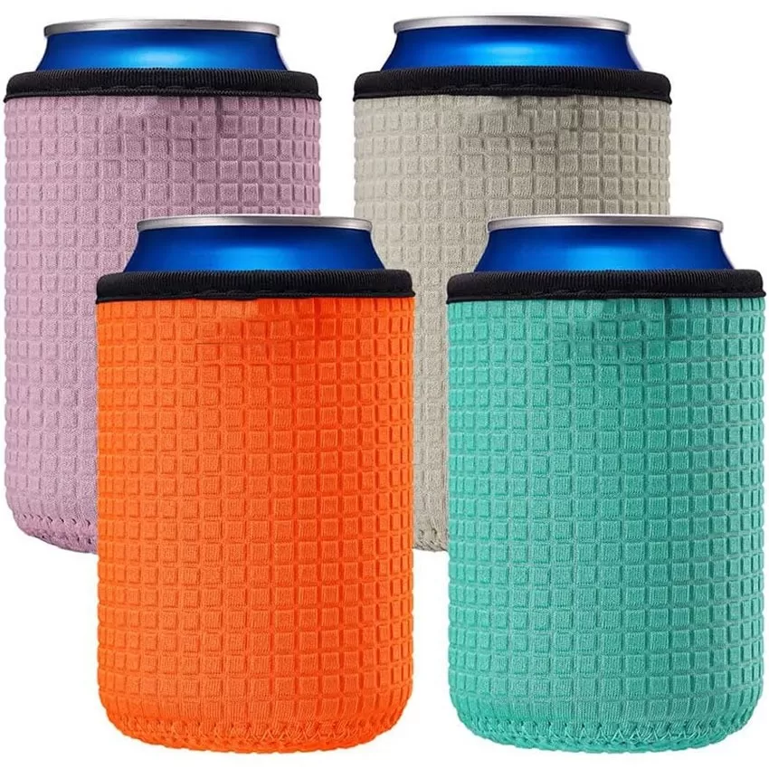 INF 4-pack Neopren Burk Kylare - Präglade Öl/Läsk Burk Ärmar för 330ml Burkar
