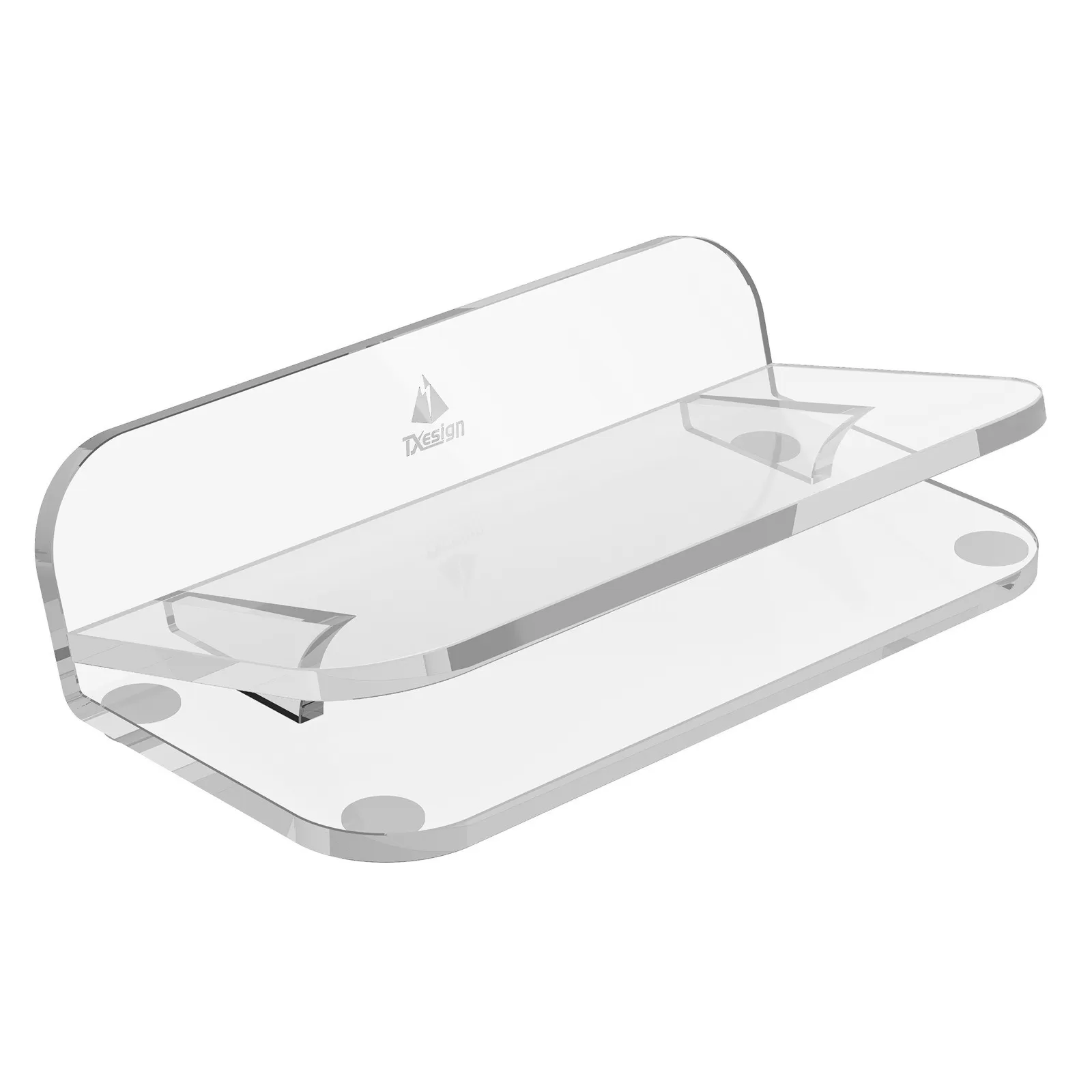 INF Universell Fyrkantig Högtalarbas med Lutning - Skrivbordsstativ i Akryl för JBL Charge 6/Bose SoundLink Mini 2/Marshall Transparent