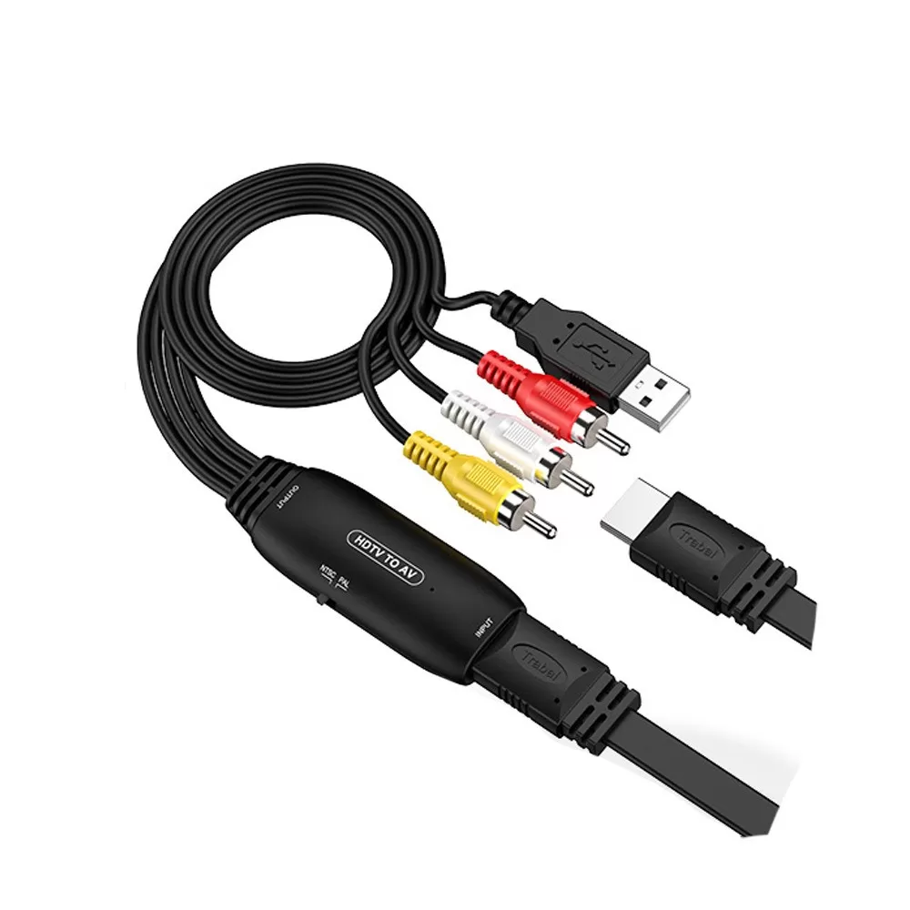 INF HDMI till AV-omvandlare med 2-ändskabel hane - Högupplöst video- och ljudadapter