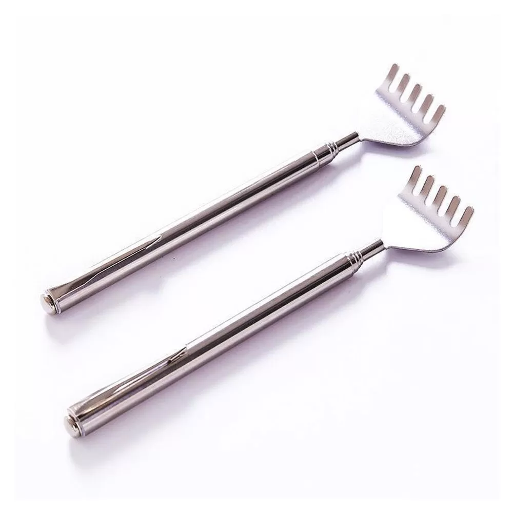 INF 2-pack teleskopisk ryggkliare i rostfritt stål - Utdragbar och portabel