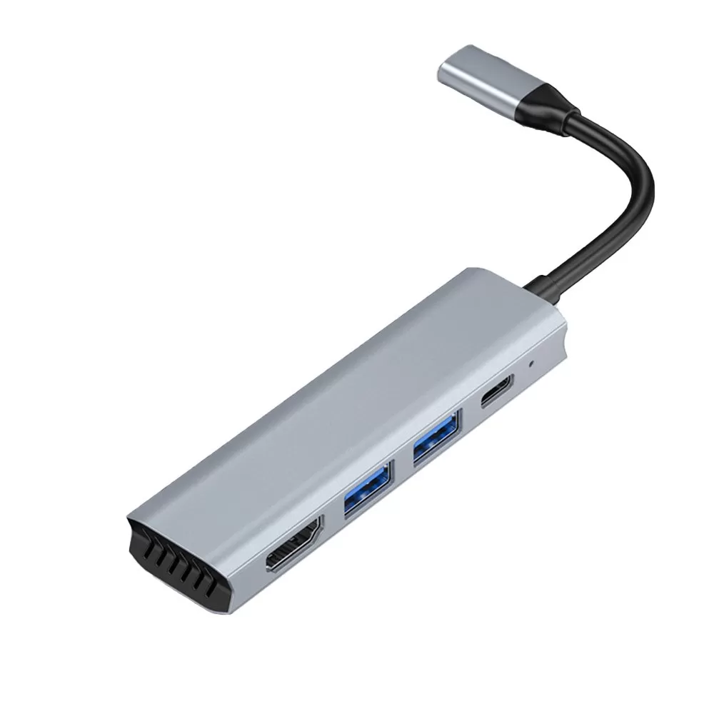 INF 4-i-1 USB-C till HDMI Hub Adapter 4K - Strömförsörjning & 5Gbps Dataöverföring