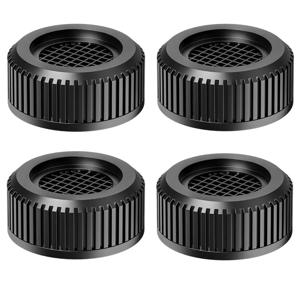 INF Tvättmaskin Anti-Vibrationskuddar - Stötdämpande & Halkfria Fötter (Svart, Rund, Enkelt Lager)