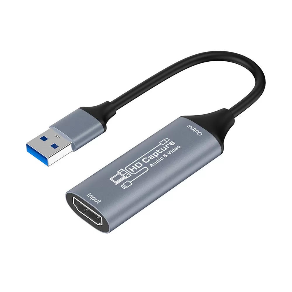 INF 4K HDMI Capture Card USB 3.0 Videoinspelningsenhet för Livestreaming och Inspelning Grå