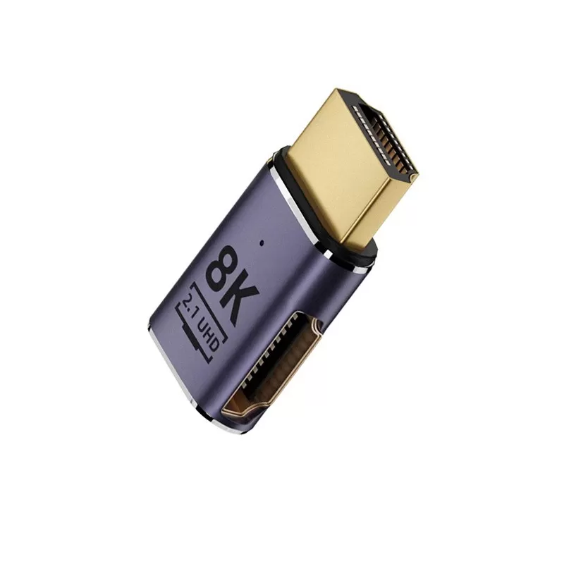 INF 8K HDMI 2.1 Vinklad Adapter, Hane till Hona, Vänster Sida - 2-pack