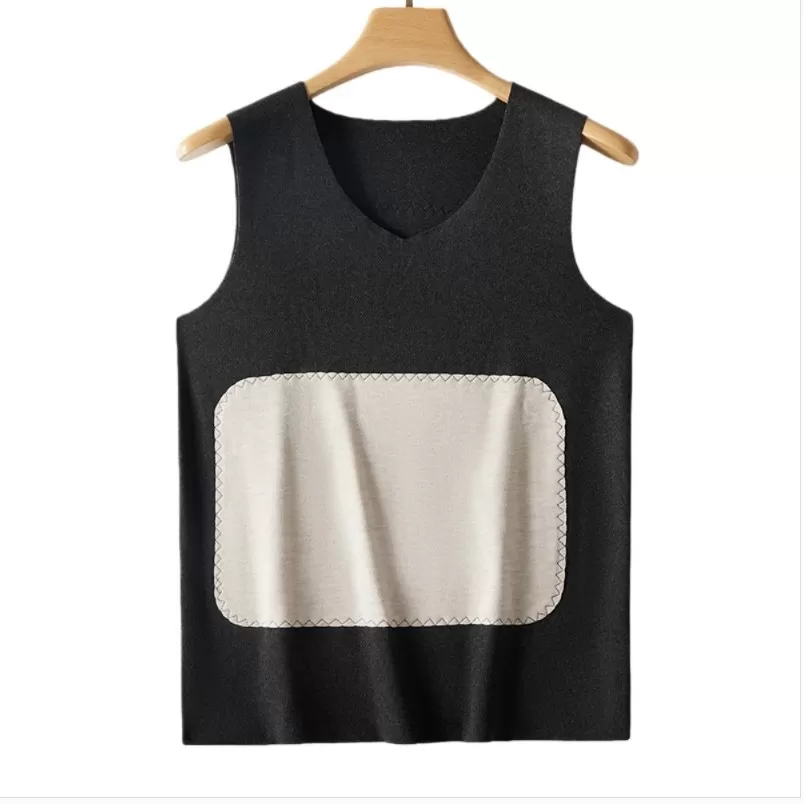 INF Värmande och Bekväm Ull-Sidenväst för Män XXL Svart