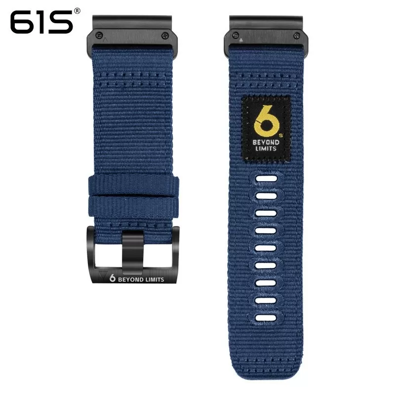 INF Blått snabbfäste nylonarmband kompatibelt med Garmin Fenix 8/7X/6X/Epix Pro 26 mm