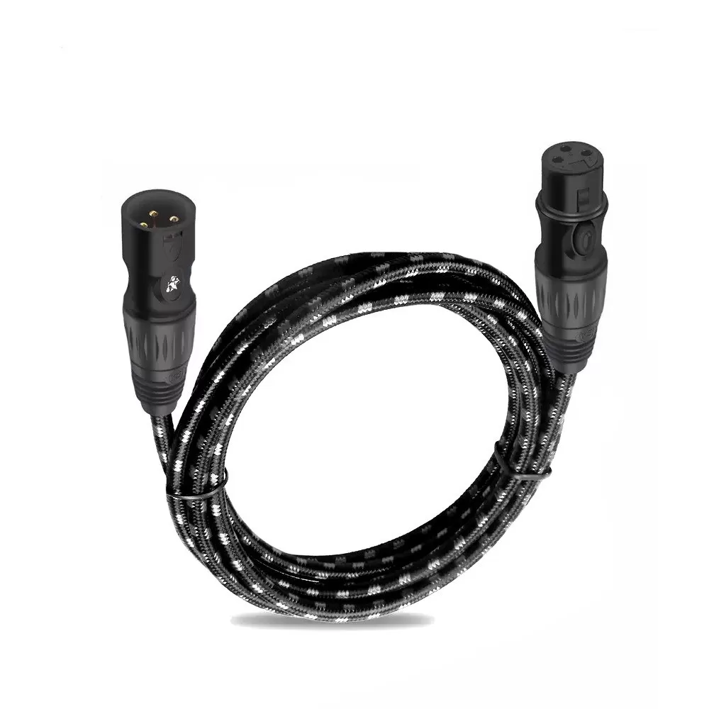 INF Hane till hona XLR förlängningskabel - Kompatibel med mikrofon, mixer, förstärkare och högtalare 3 m