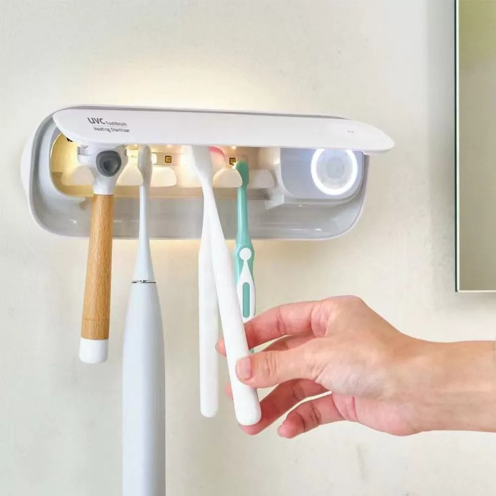 INF Smart Tandborste Sterilisator med Fläkttorkning & UVC Desinfektion - 24H Cykel