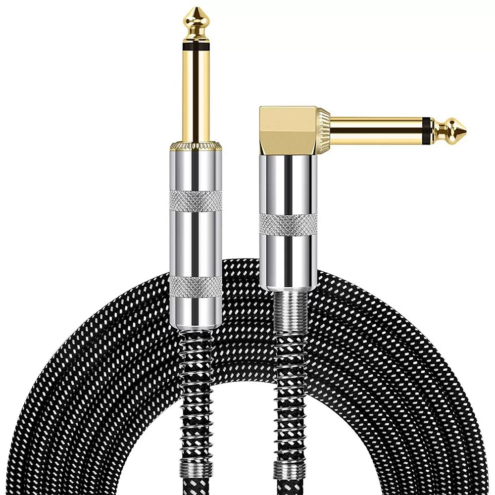 INF 6.35mm Gitarrinstrumentkabel - Lågbrusprestanda för bas, akustiska och elektriska instrument 10 m