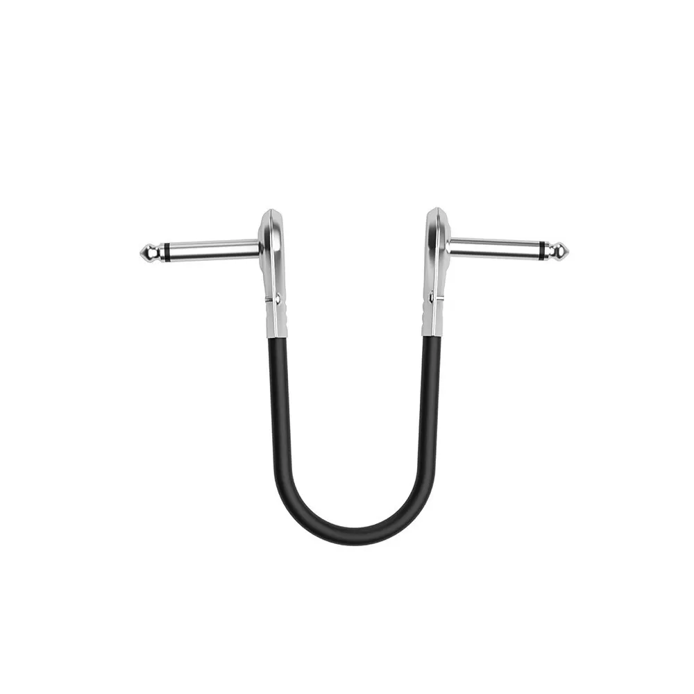 INF 6.35mm Hane till Hane 90 Graders Platt Huvud Gitarr Effektpedal Kabel 30 cm
