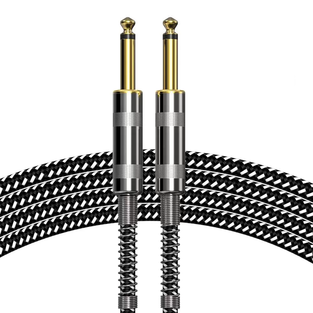 INF 6.35mm Gitarrkabel - Lågt brus Instrumentkabel för bas, akustiska och elektriska instrument 1,5 m