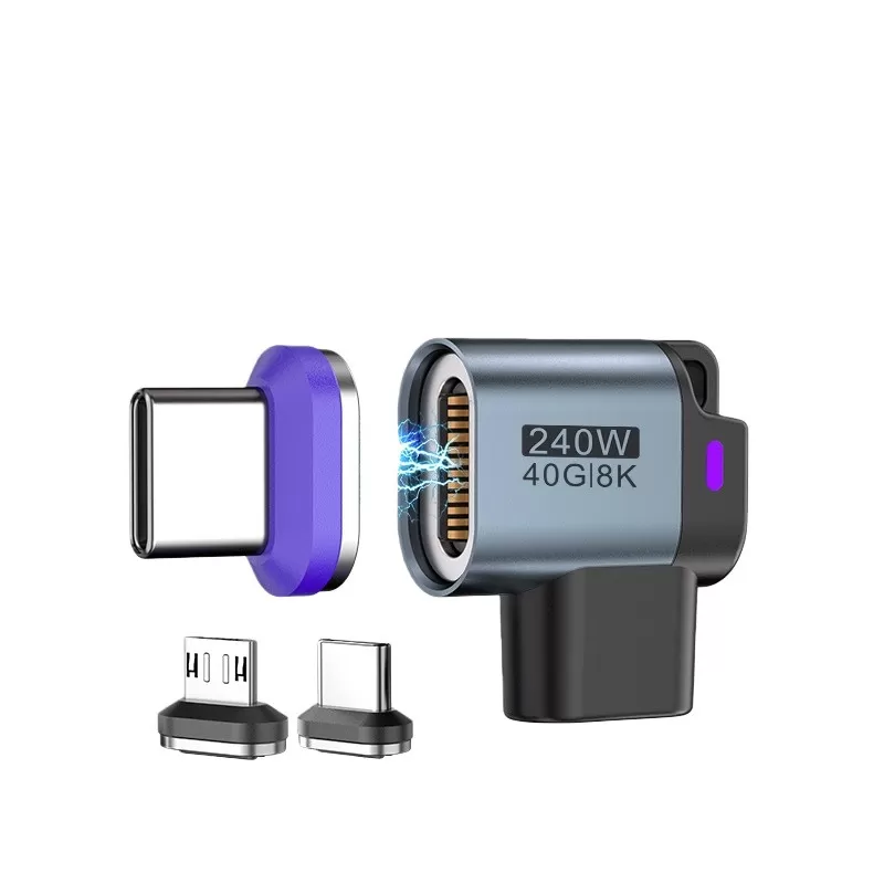 INF 24-Pin T-Formad 8K/40Gbps 240W Type-C Adapter med Magnetisk Anslutning