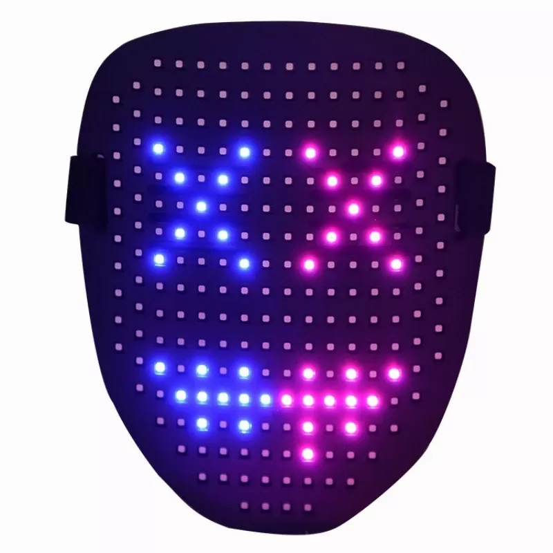 INF USB Uppladdningsbar LED-Mask med Gestavkänning - Halloween Party Mask