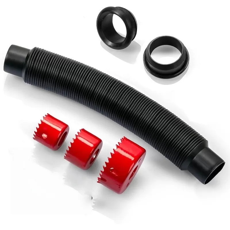 INF Regnvattentunna Avledningssats: Enkelrör med Slang, Hålsågar & Gummiringar