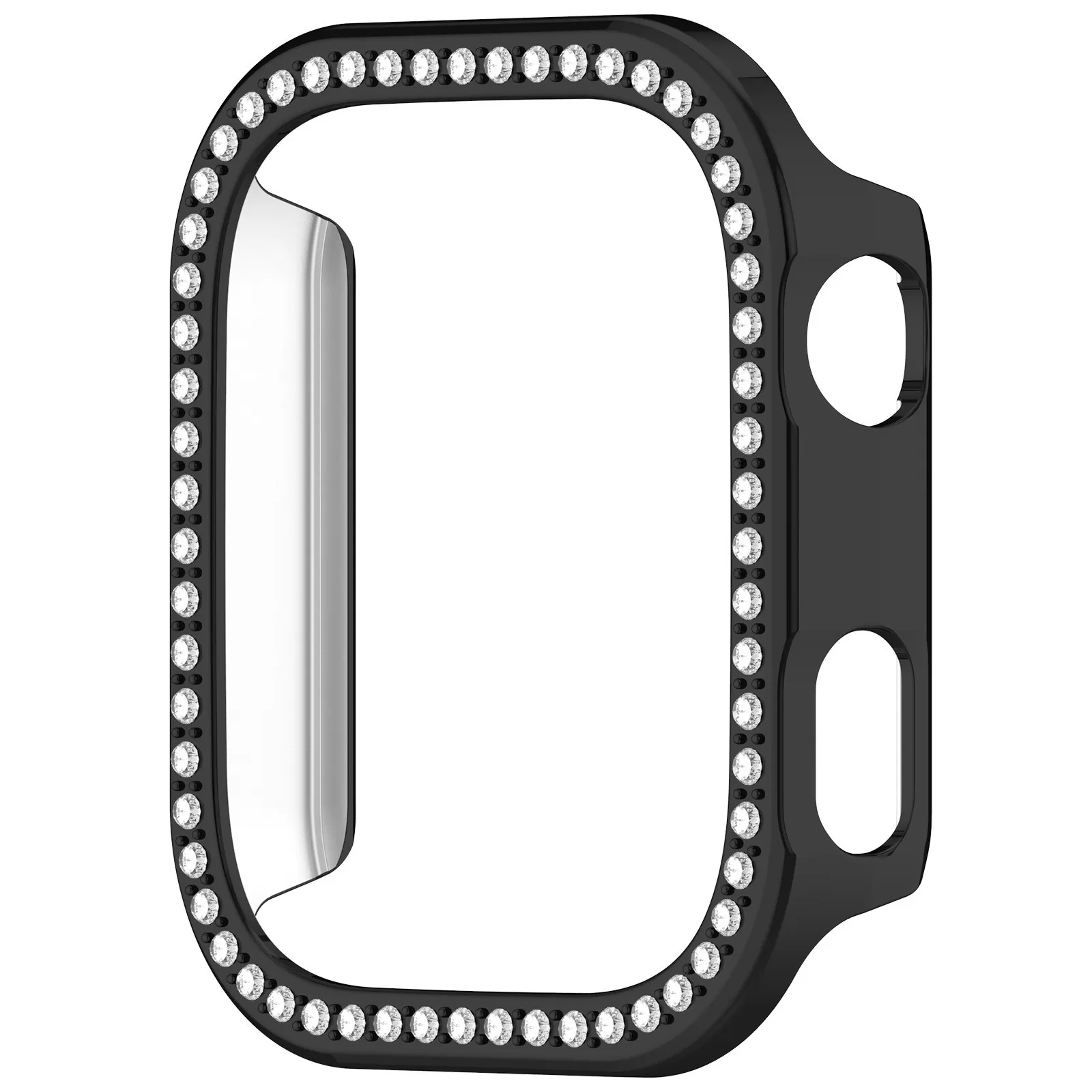 INF Håligt skyddsfodral kompatibelt med Redmi Watch 6 - Enkelradig diamant PC-stötfångare Svart