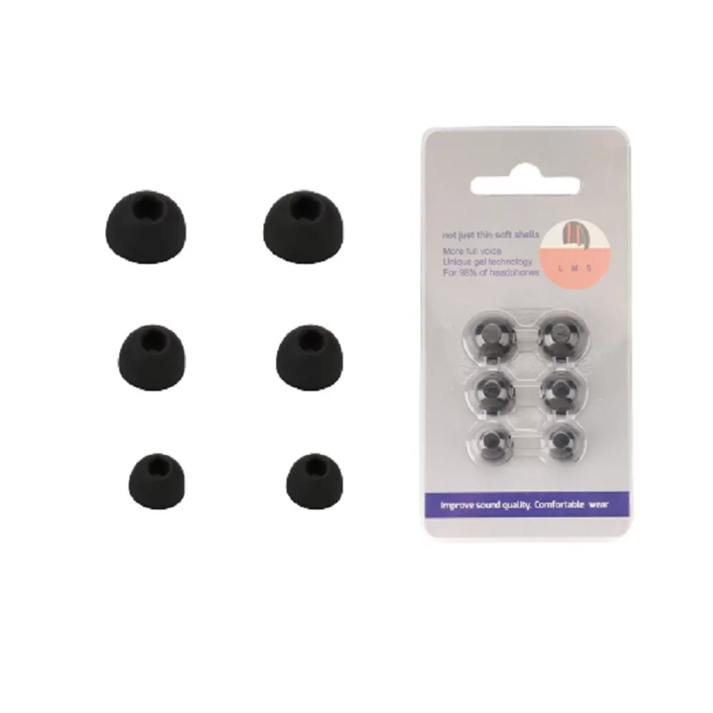 INF Svarta silikonersättningsöronproppar för Anker Soundcore R50i/P20i Bluetooth-hörlurar - 6-pack