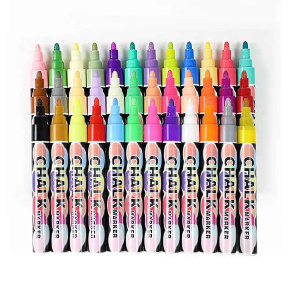 INF 36 Färger Fluorescerande Markörer - Neon Highlighters för LED-skrivtavla